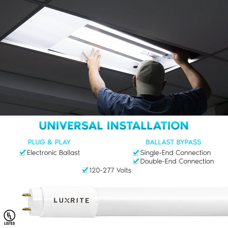 8 watts (équivalent à 17 watts), tube lumineux à DEL T8, CCT à sélection de couleur, type A + B, base G13 / à deux broches