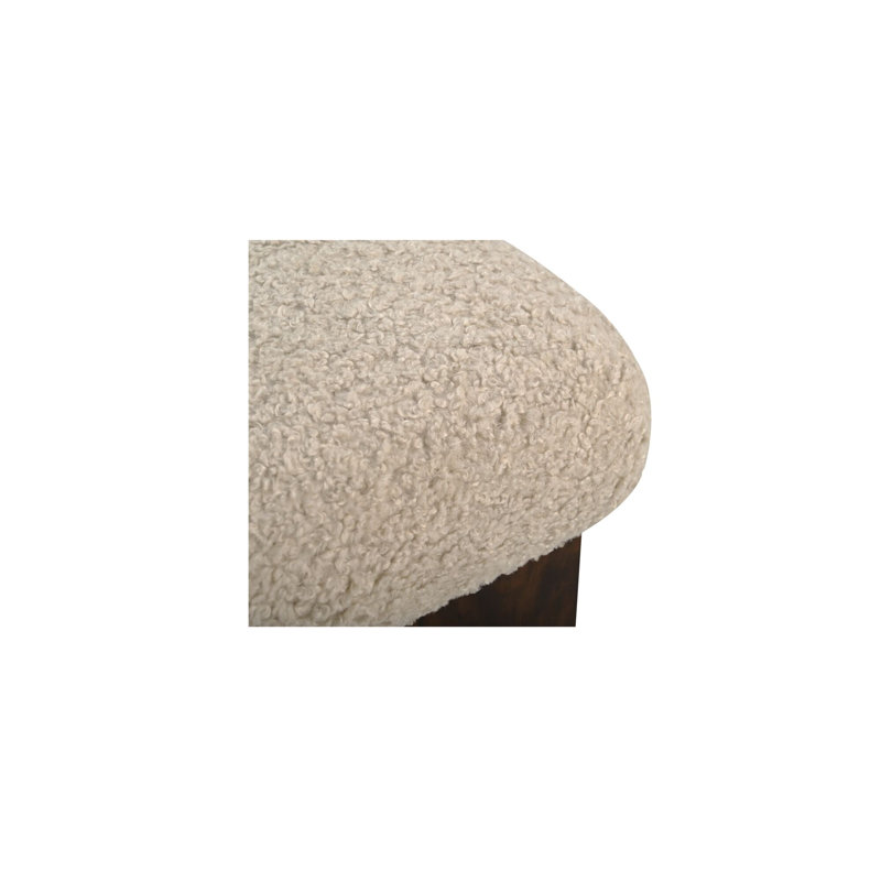 Serge Ottoman Brown Faux Fur, White