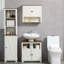 Armoire de rangement sous l'évier, blanc, double porte, évier blanc peu encombrant,