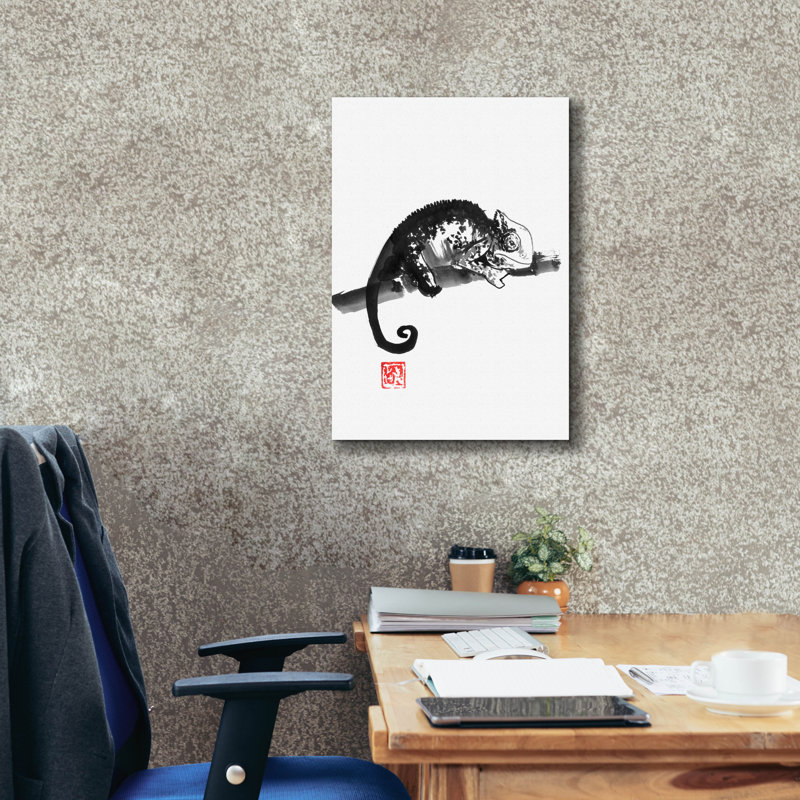 «Chameleon» par Pechane, art mural sur toile, H 26 po x l 18 po x P 0,75 po