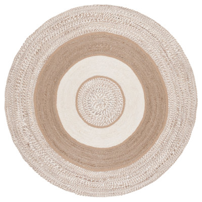 Natural Fiber Handwoven Jute Geometric Rug