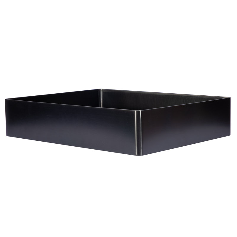 Stainless Steel Rectangular Vessel Bathroom Sink, Black