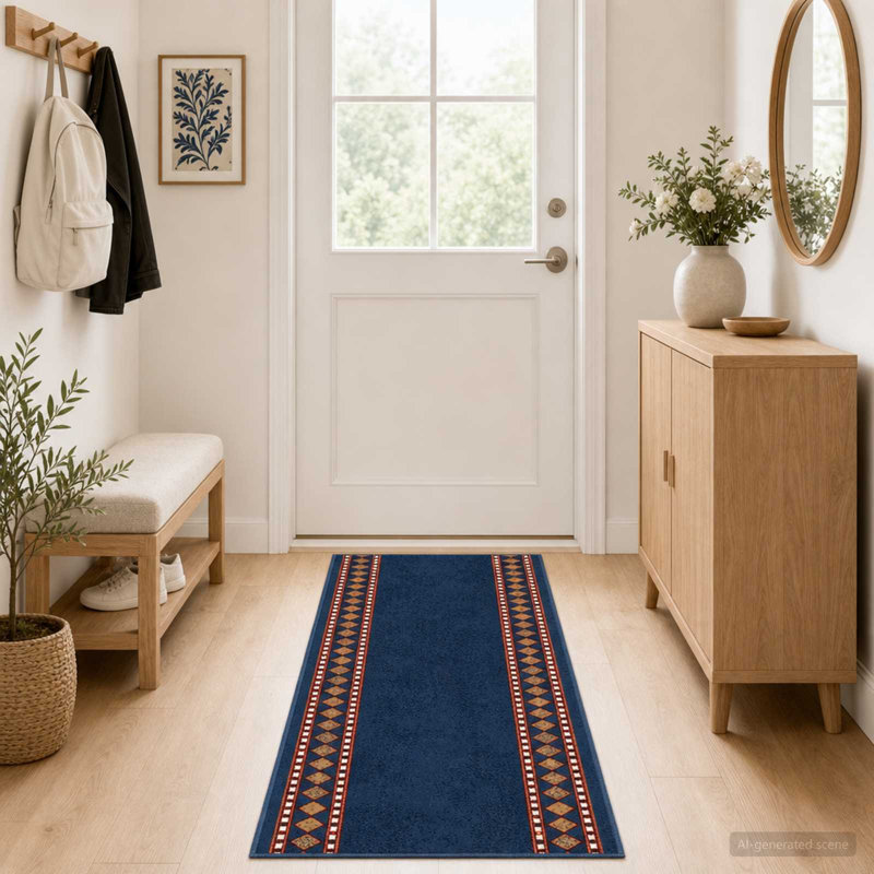 Rectangle Area Rug, Orange, Rectangle 100 cm x 300 cm