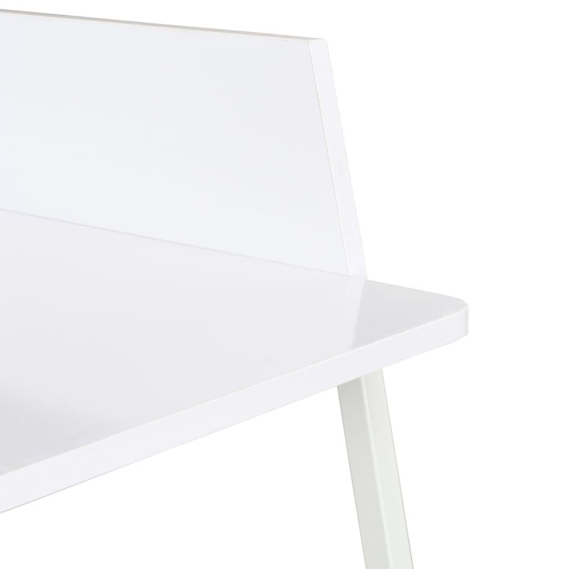 Abie Metal Base Writing Desk, White, White