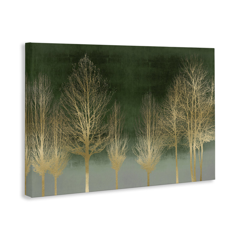 Gold Gradient Forest Canvas, design by Kate Bennett, 16" H x 24" W