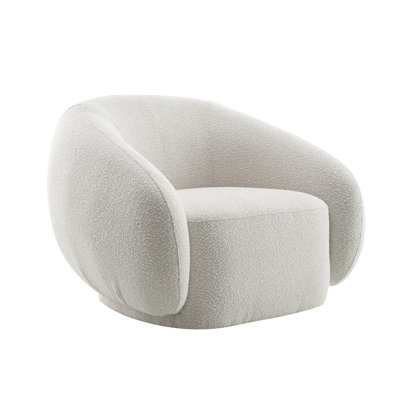 s Comfortable Brown Boucle Swivel - D30 Foam Density, 40.62 In. Product Depth, Relaxing Seat 13" Back Height, Calming
