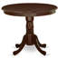 Ensemble de coin-repas 3 pièces pour petits espaces comprenant une table de salle à manger ronde avec piédestal et 2 chaises de cuisine, acajou -1135316392-1135316393-1135316395