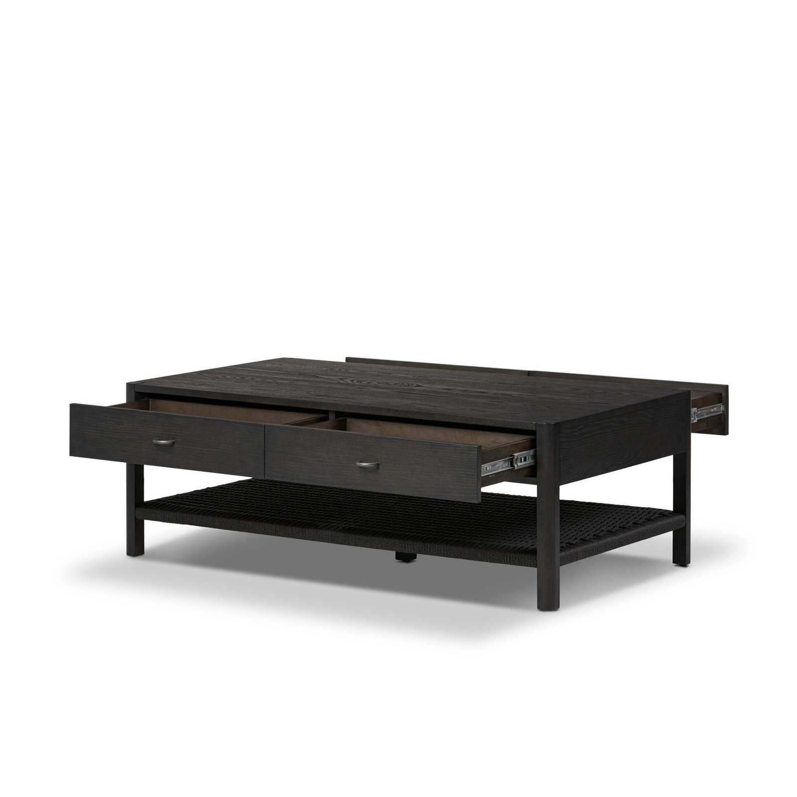Deirdre Solid Wood Single Coffee Table, Smoked Black Ash