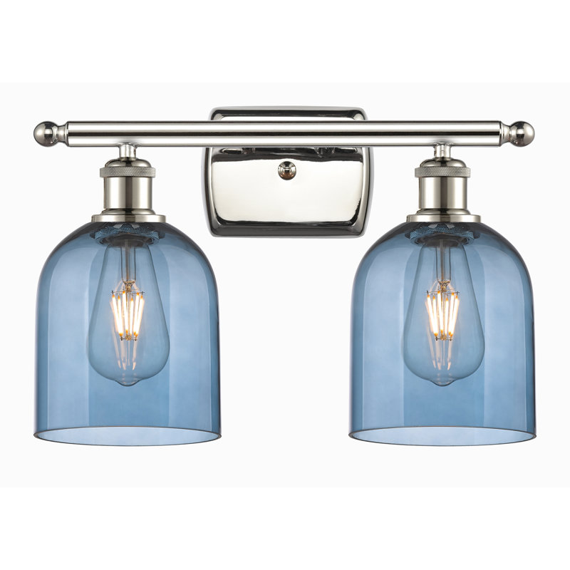Allysson 2 - Light Dimmable Vanity Light, Princess Blue, Polished Nickel