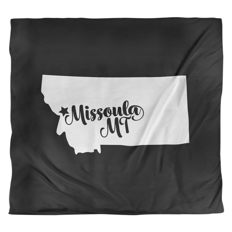 Housse de couette missoula montana, Microfibre, Housse de couette pour très grand lit, Noir