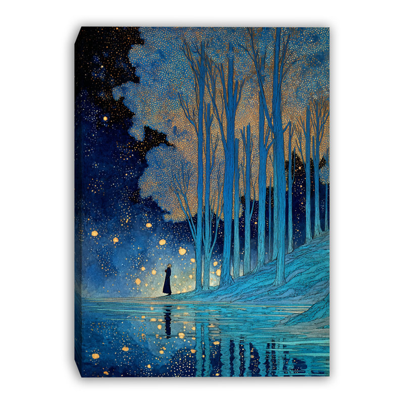«Golden Night Reflections», art mural sur toile tendue, 30 po x 40 po
