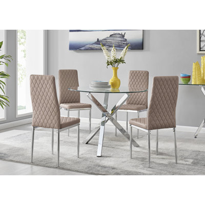 Veston Dining Set with 4 Chairs