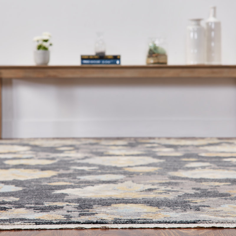 Timeless Fusion Hand Knotted Wool Abstract Area Rug in Black, Rectangle 8' x 10'