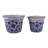 Stoneware Ceramic Planters with Scalloped Edge and Floral Relief Detail, Decorative Handcrafted Garden Accent Containers for Indoor or Outdoor Display, Set of 2