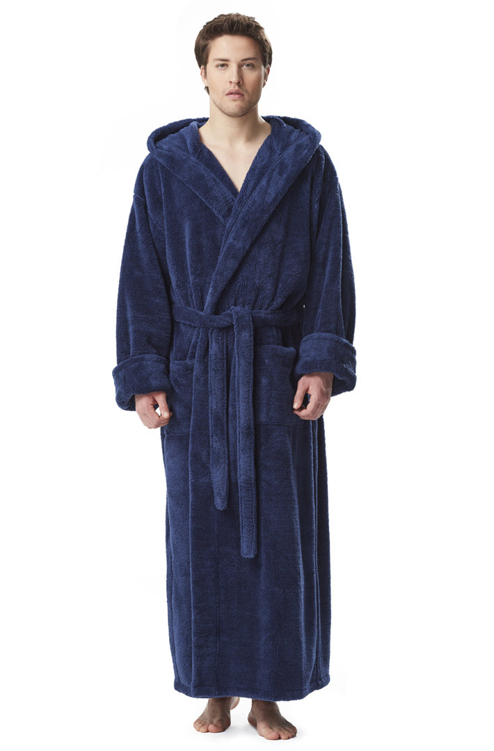 Alec Fleece Ankle Bathrobe with Pockets and Hood Arsuite 