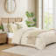 Housse de couette en vichy pour grand lit Andency, ensemble de literie à carreaux brun clair à carreaux brun clair, housse d'édredon en microfibre pré-lavée 3 pièces avec fermeture à glissière et attaches d'angle-124609498-124609501