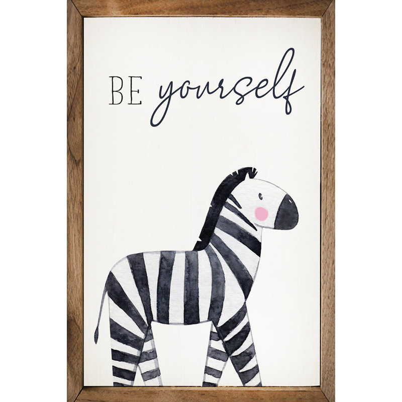 Be Yourself Zebra White, 8" H x 5" W
