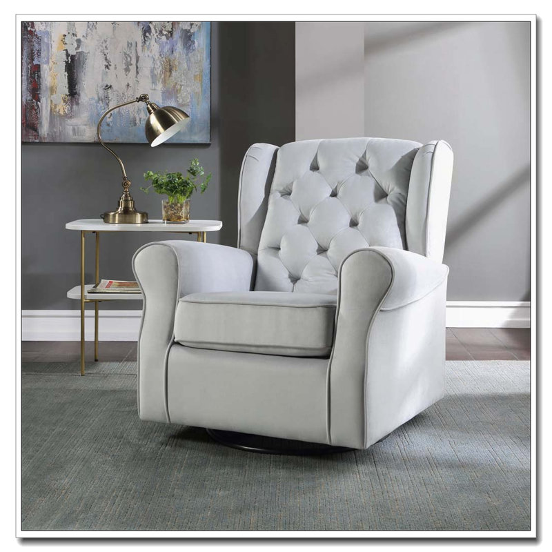 Swivel Glider Chair with Tufted Back