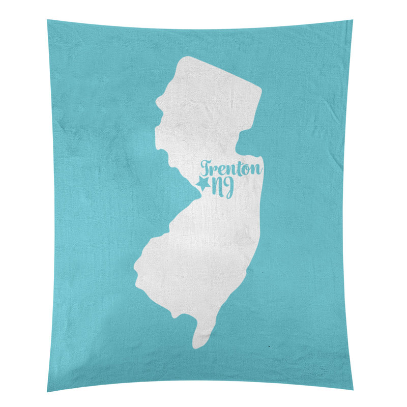 Tapisserie murale Trenton New Jersey, H 60 po x l 51 po, Bleu sarcelle