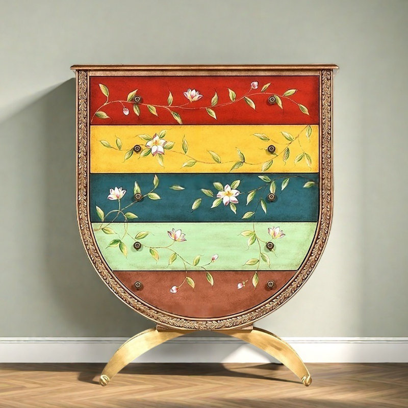 Hand-Painted 5-Drawer Accent Chest