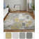 Tapis abstrait doré / gris / argent Annya