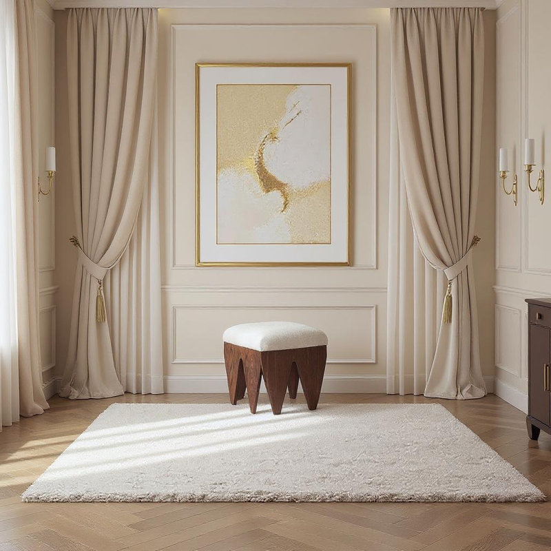 Banc en tissu Altair, Brun, Velours beige