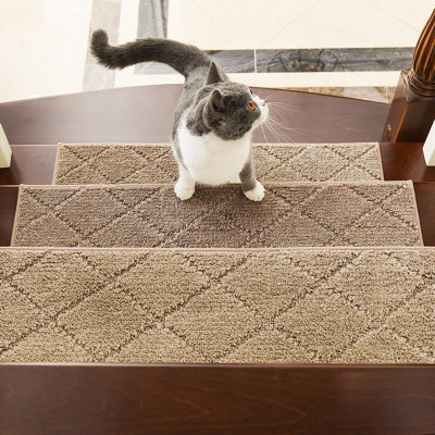 Tapis d'escalier gris Dredi / beige