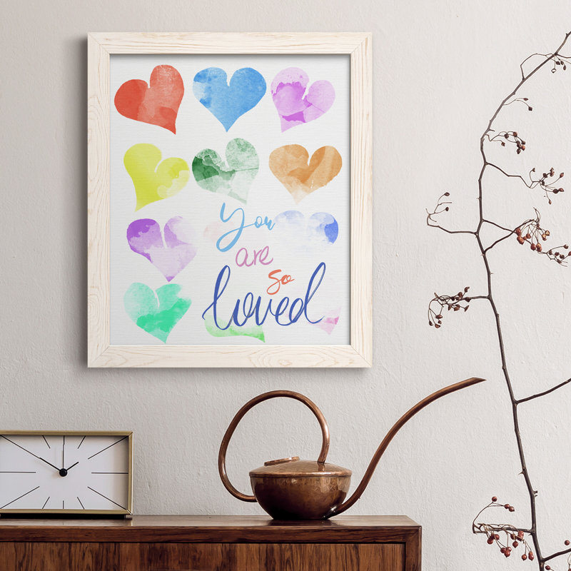 You Are So Loved - Peinture sur toile encadrée, H 37,5 po x l 27,5 po x P 1,5 po, Blanc