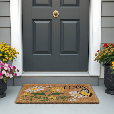 Printed Coir Mat 18x30 - Hello Butterfly