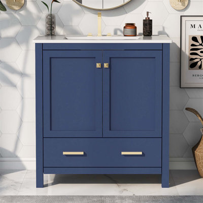 Ensemble de meuble-lavabo simple 18,30 po avec plateau en céramique Thorian
