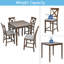 Ensemble de table de salle à manger 5 pièces à hauteur de comptoir, table carrée en bois avec 4 chaises rembourrées pour les petits espaces-156224917-156224915-156224916