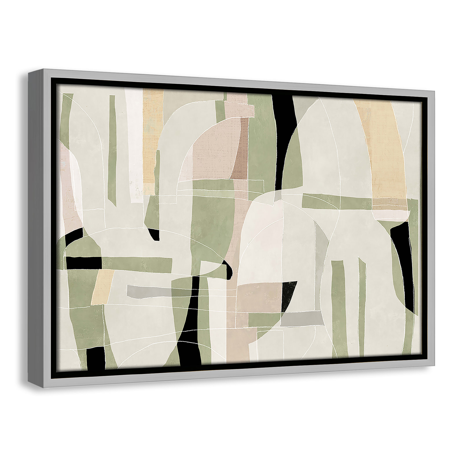 Sunny Barcelona - Floater Frame Canvas, 19.5" W x 13.5" H, Silver