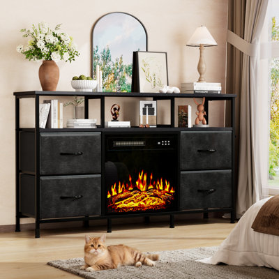 Fireplace Tv Stand With 4 Drawers