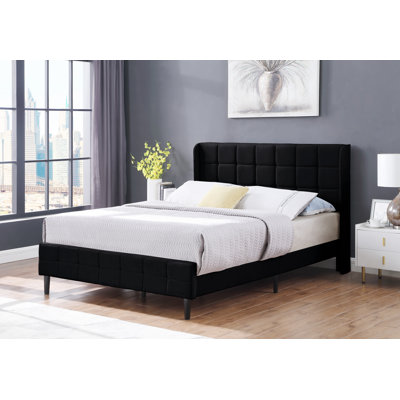 Sharva Upholstered Wingback Bed by Latitude Run