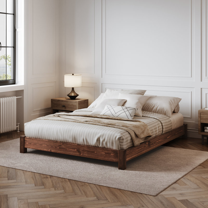 Hardnett Bed, Small Double (4'), Espresso Wood
