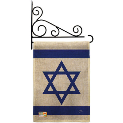 Double Sided 18.5'' H x 13'' W Burlap Flag Set