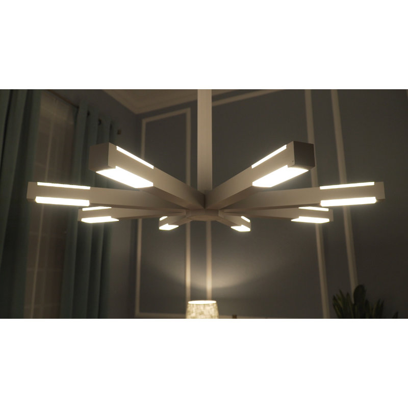 16 - Light Dimmable LED Sputnik Sphere Chandelier, Matte White