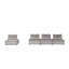Canapé modulable 4 places Anna 160 po en velours gris pâle avec sièges capitonnés et ressorts ensachés