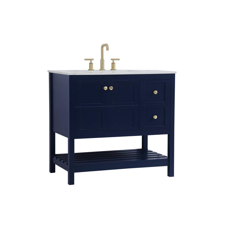Ensemble de meuble-lavabo simple 36 po Krish, Bleu