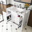 Ensemble de meuble-lavabo moderne 37 "avec plateau blanc, armoire de salle de bain multifonctionnelle avec portes et tiroir, avec 3 tiroirs et une armoire de rangement, structure solide et panneau de fibres à densité moyenne (trois trous de robinet)-322656887