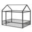 Structure de lit pleine grandeur en métal - clôture incluse, idéale pour les enfants-442142792