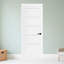 (Avec trou de serrure de porte) Porte standard en bois massif apprêté à 5 panneaux-116190899-117042824