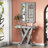 Faustine Crystal Accent Rectangle Glass Wall Mirror Diamonds Inlay