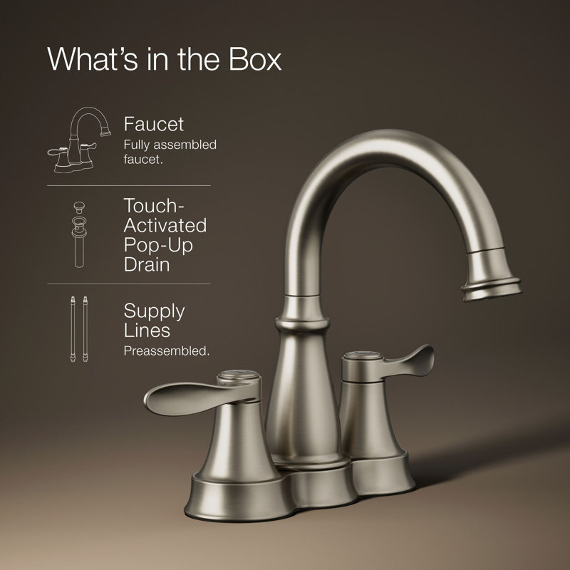 Bellera Centerset Bathroom Sink Faucet, 1.2 Gpm, Chrome