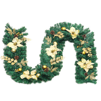 270cm Lighted Faux Pinecone Garland with Lights