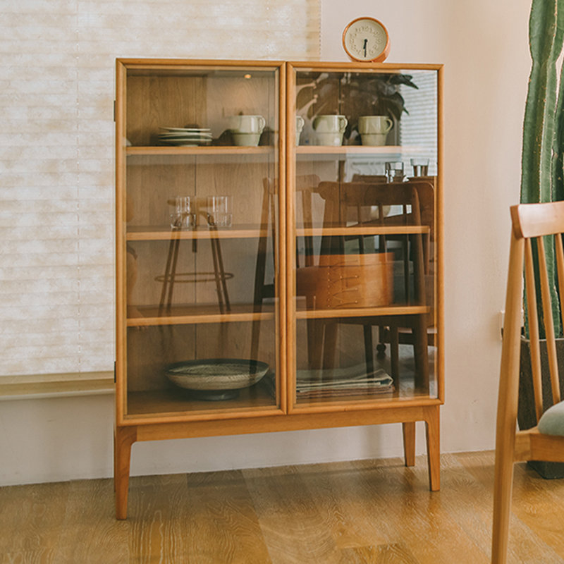Vitrines en bois manufacturé brun massif