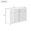 Buffet moderne 55,1 po avec 2 tiroirs et 4 portes, tablettes réglables, motif à vagues, poignées en aluminium, panneau de fibres à densité moyenne peint, rangement scandinave pour la salle à manger et le salon-132380364
