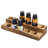 Kresge 8.5" Rustic Burnt Solid Wood Essential Oil Holder – 2-Tier Tabletop Display Stand Holds 11 Bottles
