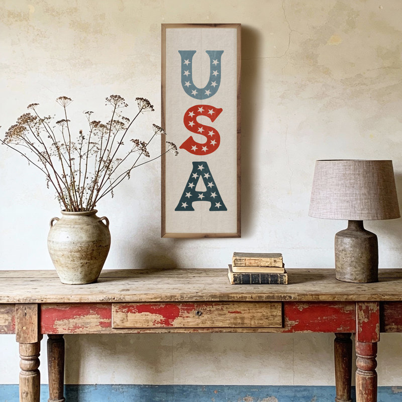 Vintage USA Stars, H 48 po x l 16 po