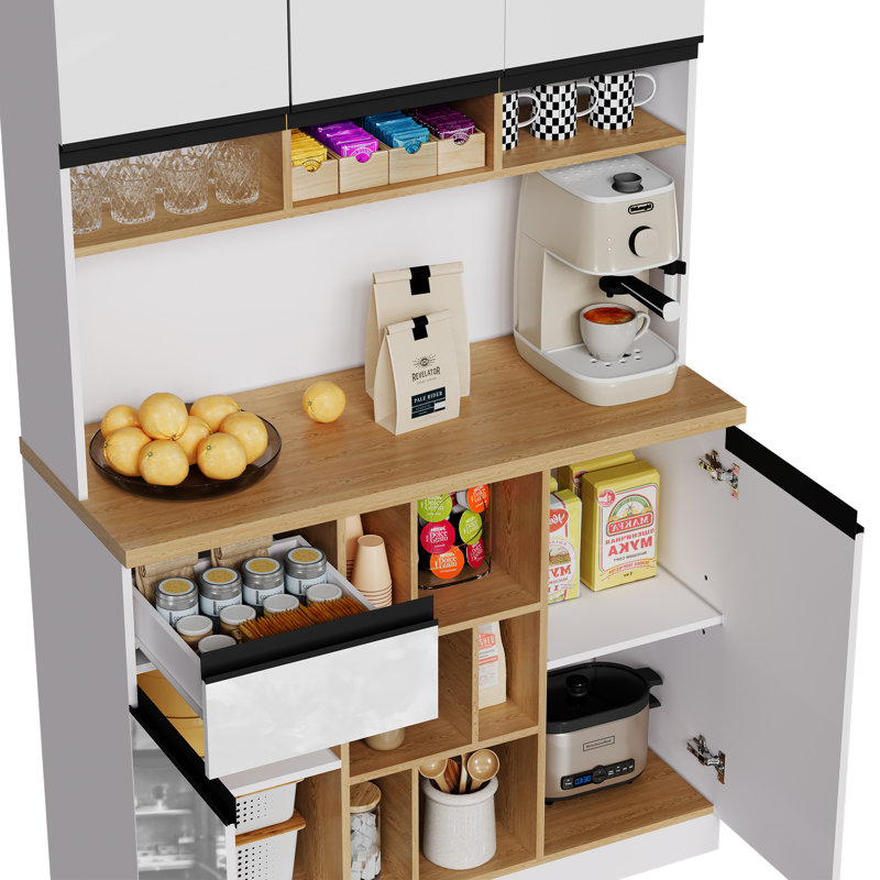 185cm Kitchen Pantry, White